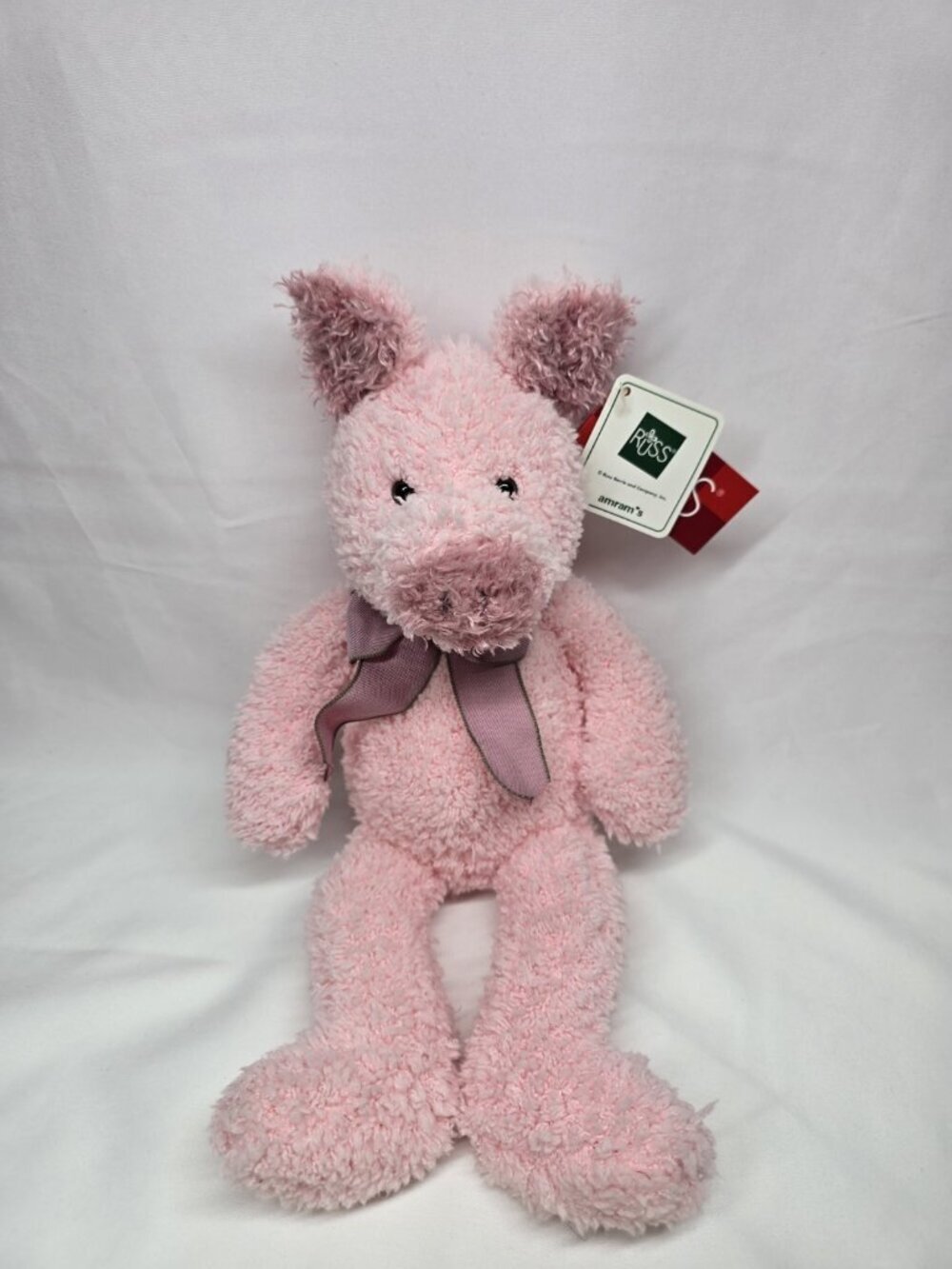 Vtg Russ Berrie PINKY Pink Pig Plush Cranberry Patch Stuffed Animal Lovey Toy
